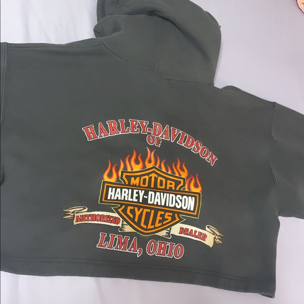 Harley Davidson cropped hoodie
